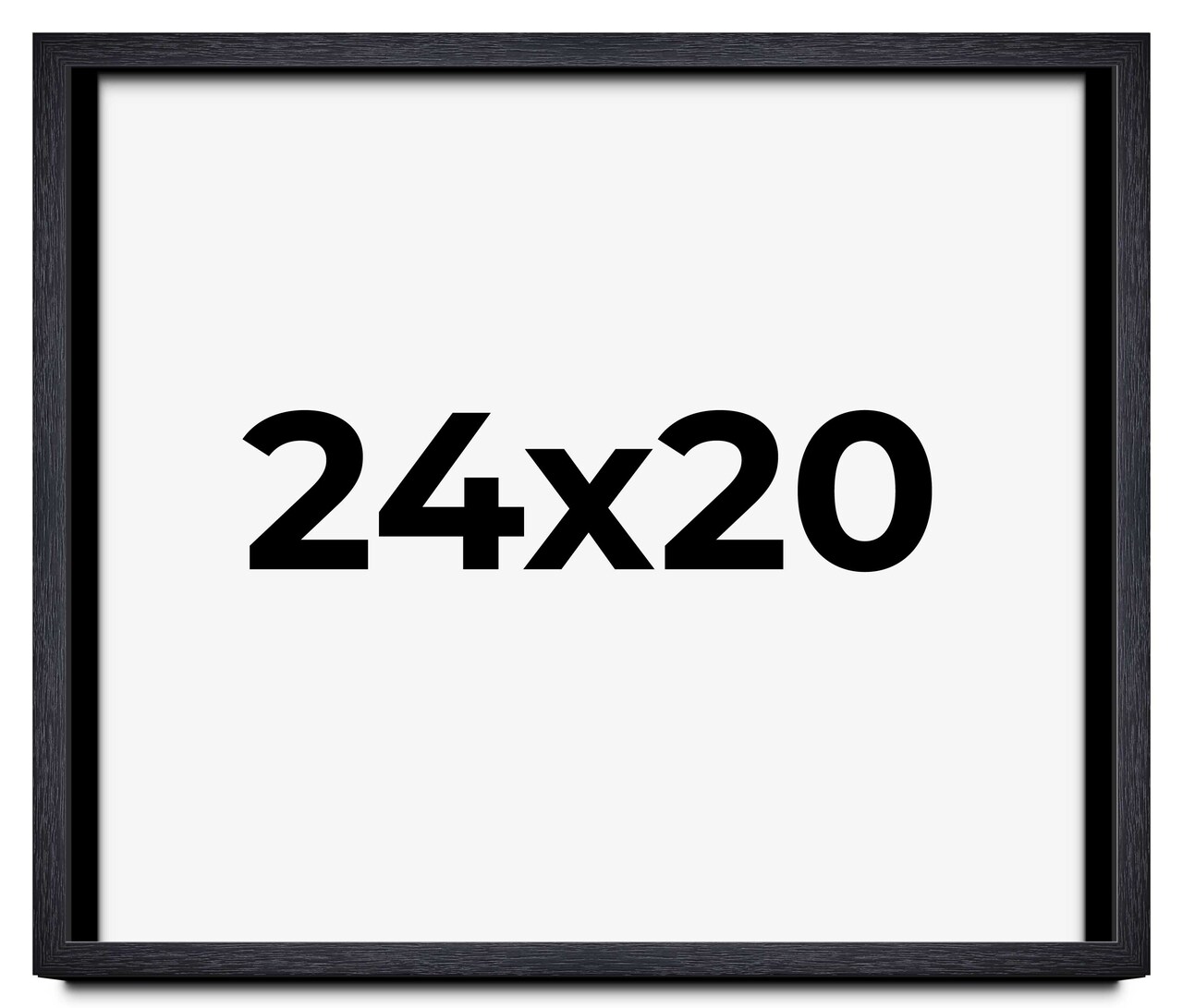 24x20 Shadow Box 1" Depth Black Picture Frame - UV Acrylic, Backing, Hanging Hardware